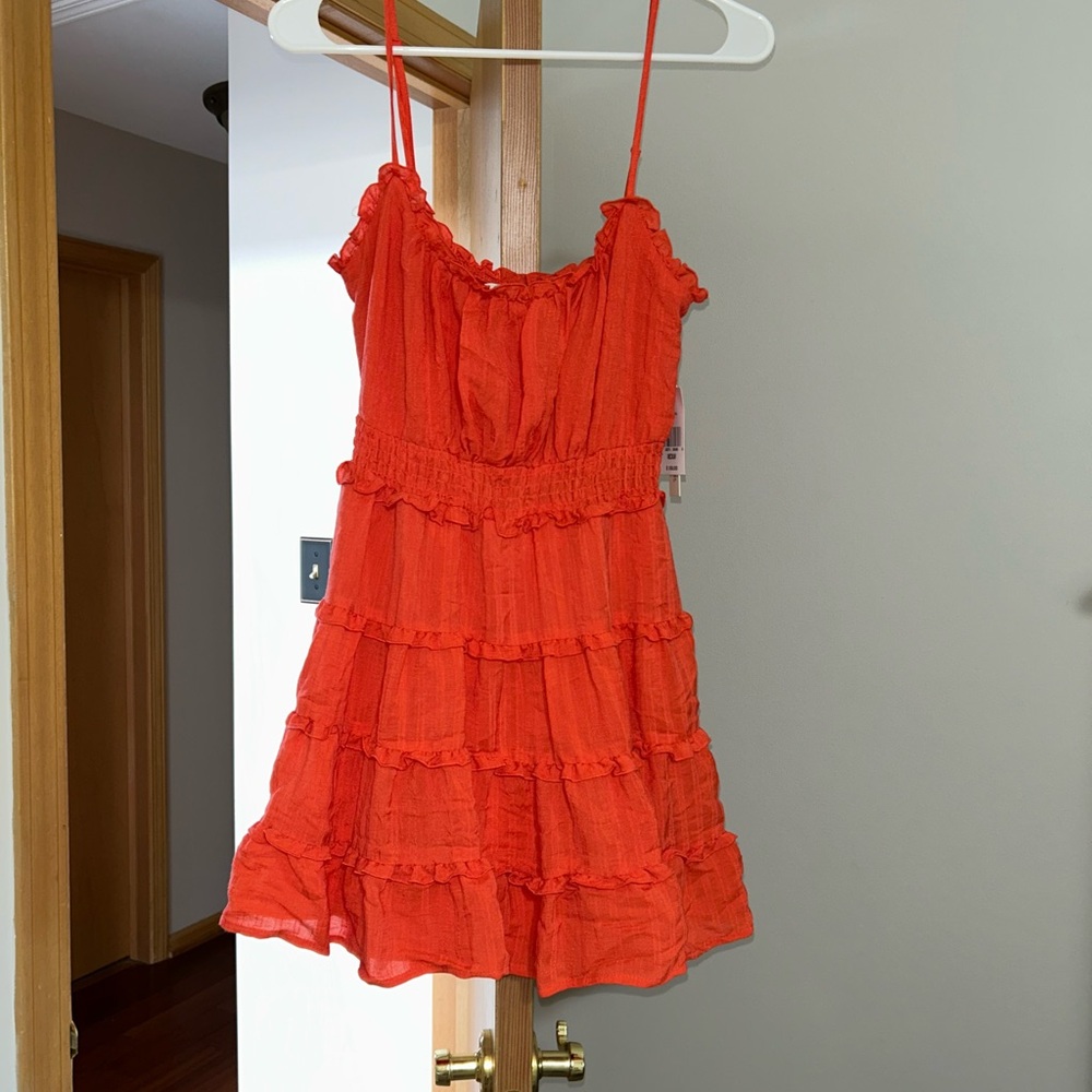Vibrant Ruffle Orange Dress